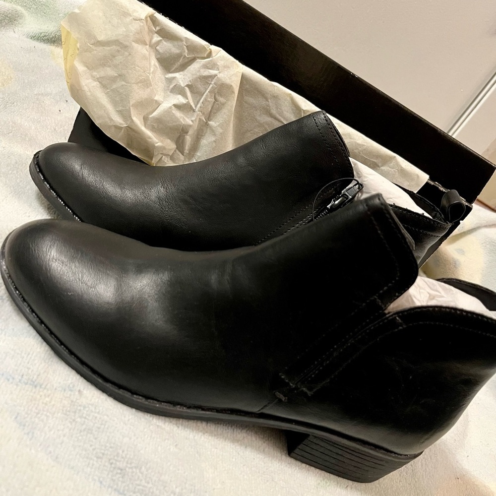Black Leather Ankle Boots